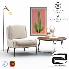 Chair  Blink Easy  - QT Coffee Table - Emery Floor Lamp