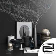 Decorative set Decor set with branches, vases and an egg