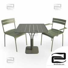 Table and chair Luxembourg Metallic