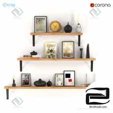 Decorative set Decor set from three shelves with filling