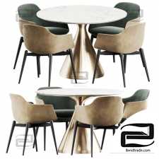 Table and chair Marelli & West elm Silhouette