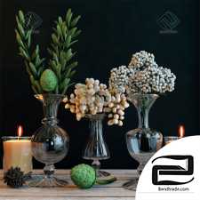 Decorative set Decor set with branches of greenery