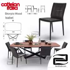 Table and chair Scorpio Wood, Isabel Cattelan Italia