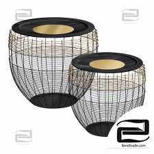 Tables Table African Wicker Drums