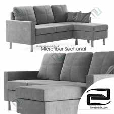 Sofa Sofa Modern Reversible Small Microfiber Sectional