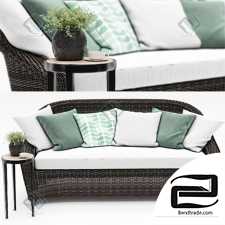 TORREY ALL-WEATHER WICKER ROLL-ARM SOFA-ESPRESSO Pottery Barn