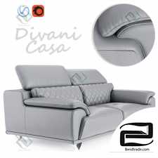 Sofa Sofa Divani Casa Wolford Modern Grey