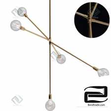 Modern brass chandelier pendant light