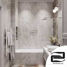 Gray marble bathroom 3d scene bathroom