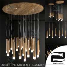 Ash pendant lamp with LED lamp