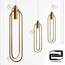 Brass tube hanger pendant lamp