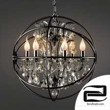 Crystal chandelier with gyroscope, small; Gyro Crystal Chandelier Small