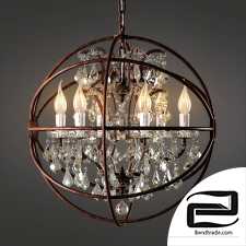 Crystal chandelier with gyroscope, small; Gyro Crystal Chandelier Small