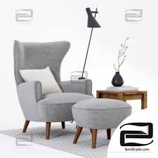 Armchair Armchair Scandinavian High Back