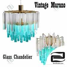 Hanging Lamp 1960s Vintage Murano Glass Chandelier