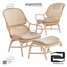 Armchair Armchair Expormim Frames with ottoman