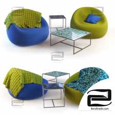 Armchair Armchair Paola Lenti Otto, Cocci