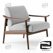 Armchair mid century show wood Westelm