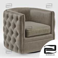 Armchair Armchair Sawyer Grey Leather Round Swivel