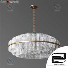 Hanging lamp Vienna 48 Round Crystal Chandelier Antique Brass