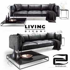 Sofa Sofa Living divani leather rod