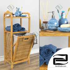 Bathroom decor Bamboo linen rack