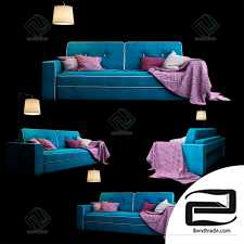 Triple sofa Sofa Silvio, Pufetto