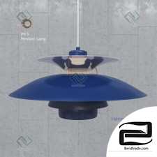 Hanging lamp Poul Henningsen PH5 Blue Pendant lamp