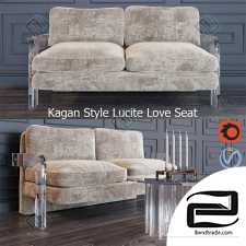 Sofa Sofa Kagan Style Lucite Love Seat