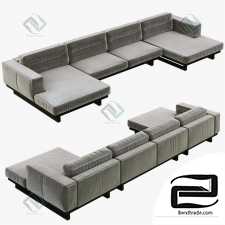 Sofa Sofa Restoration Hardware Durrell Leather U-Chaise Sectional