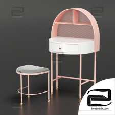 Modern pink makeup vanity