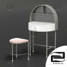 Modern pink makeup vanity