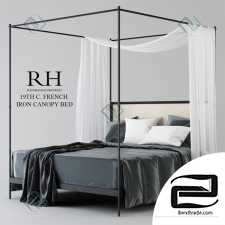 Bed RH 19TH With FRENCH IRON CANOPY