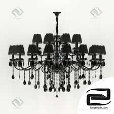 Hanging lamp BACCARAT STYLE BLACK LARGE CHANDELIER