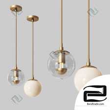 Hanging lamp Brass & Clear Glass Pendant lamp