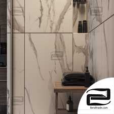 Contemporary marble bathroom 3d scene interior 