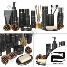 Bathroom Decor Set of black cosmetics