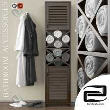 Bathroom decor Wardrobe with towels and bathrooms