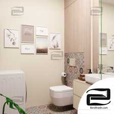 Bathroom beige interior