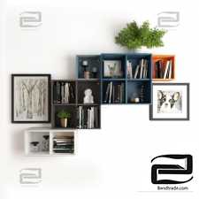 Wardrobe Book shelf Ikea Decor set