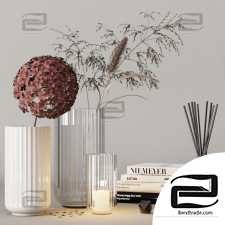 Decorative set Decor set with hydrangea and field plants