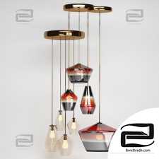 Pendant lamp Sculptural glass light geo chandelier