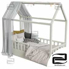Baby bed with columns