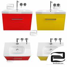 Cabinet with sink Duravit D-code 80