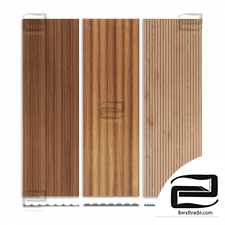 3d set of wooden panel wall panels