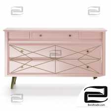 Cabinets, dressers Vintage Sideboard With Pale Pink And Gold