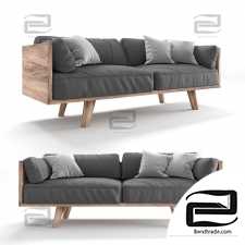 Oak & Linen Sofas by Philipp Roessler