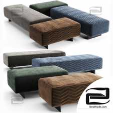 Minotti Quincy Chevron Bench