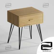 Bedside table Evaine Iron Wood Simple