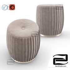 Pouf Bella Beige Velvet